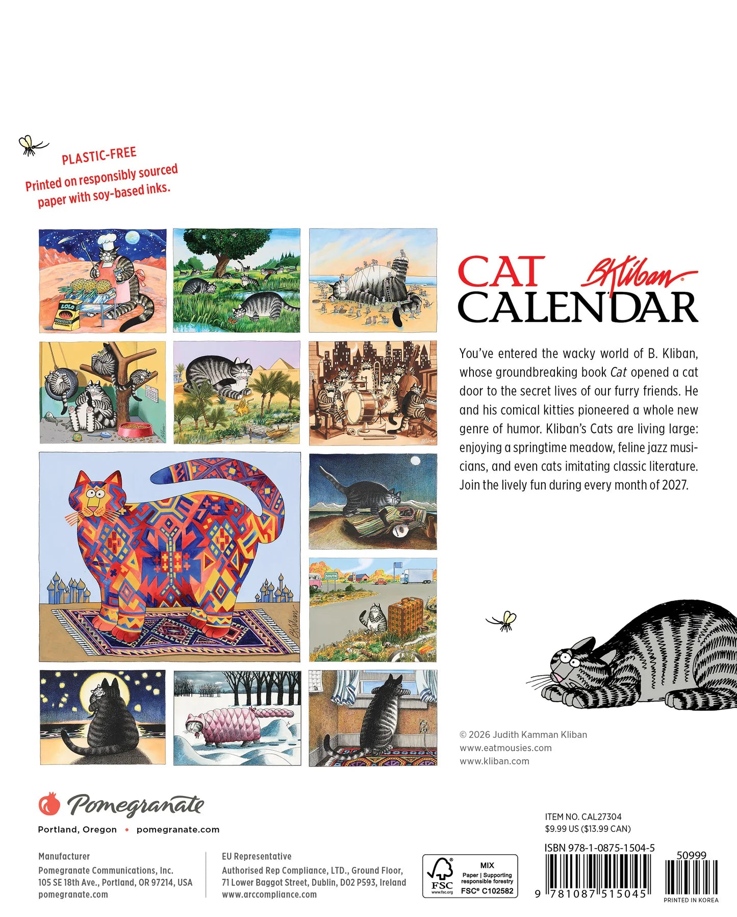 POM B. Kliban: CatCalendar 2027 Mini Wall Calendar