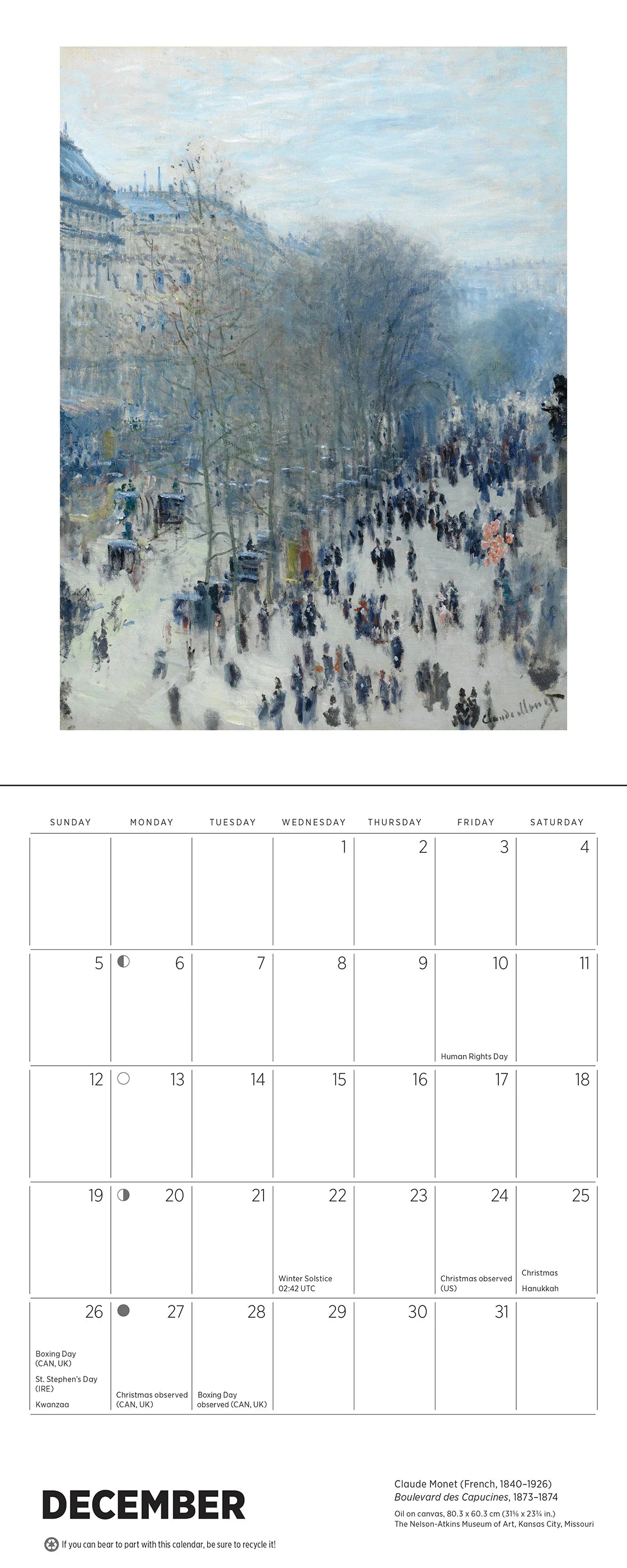 POM Claude Monet 2027 Mini Calendar
