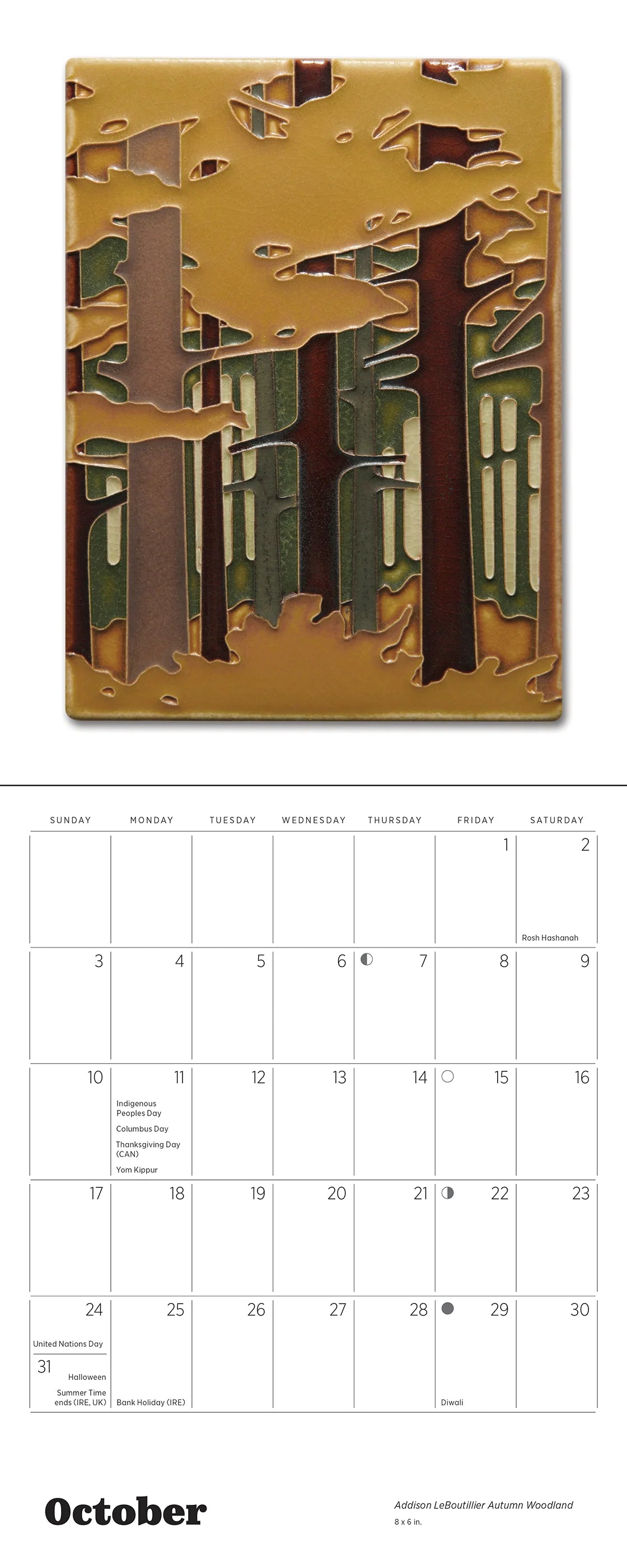 POM Arts & Crafts Tiles: Made by Motawi Tileworks 2027 Mini Wall Calendar