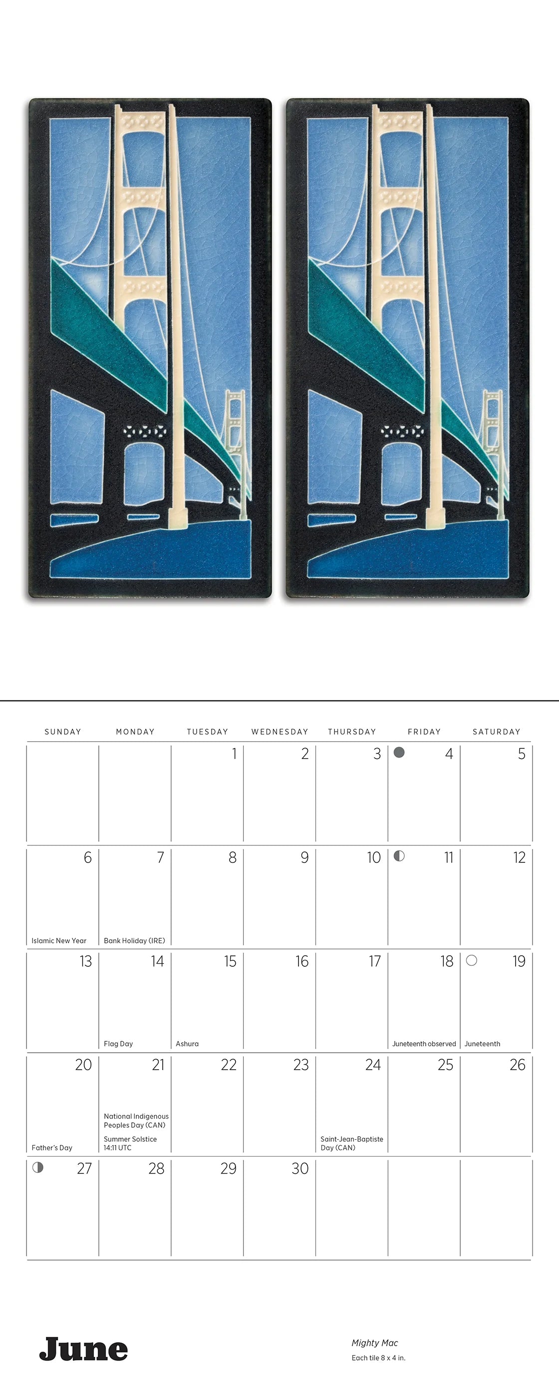 POM Arts & Crafts Tiles: Made by Motawi Tileworks 2027 Mini Wall Calendar
