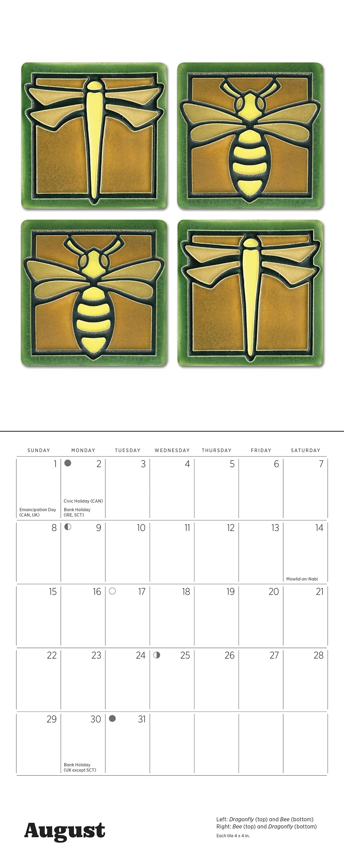POM Arts & Crafts Tiles: Made by Motawi Tileworks 2027 Mini Wall Calendar