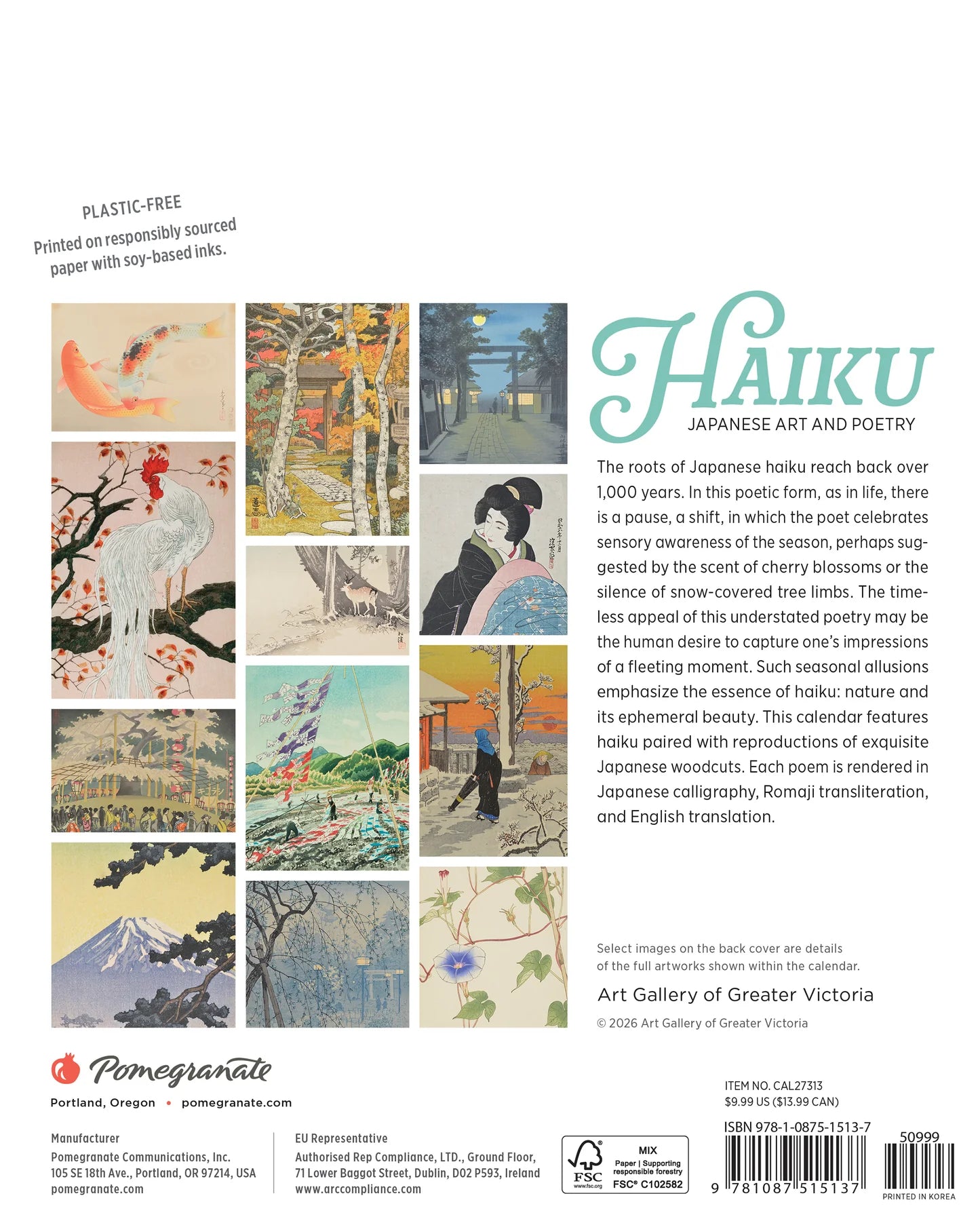 POM Haiku: Japanese Art and Poetry 2027 Mini Wall Calendar