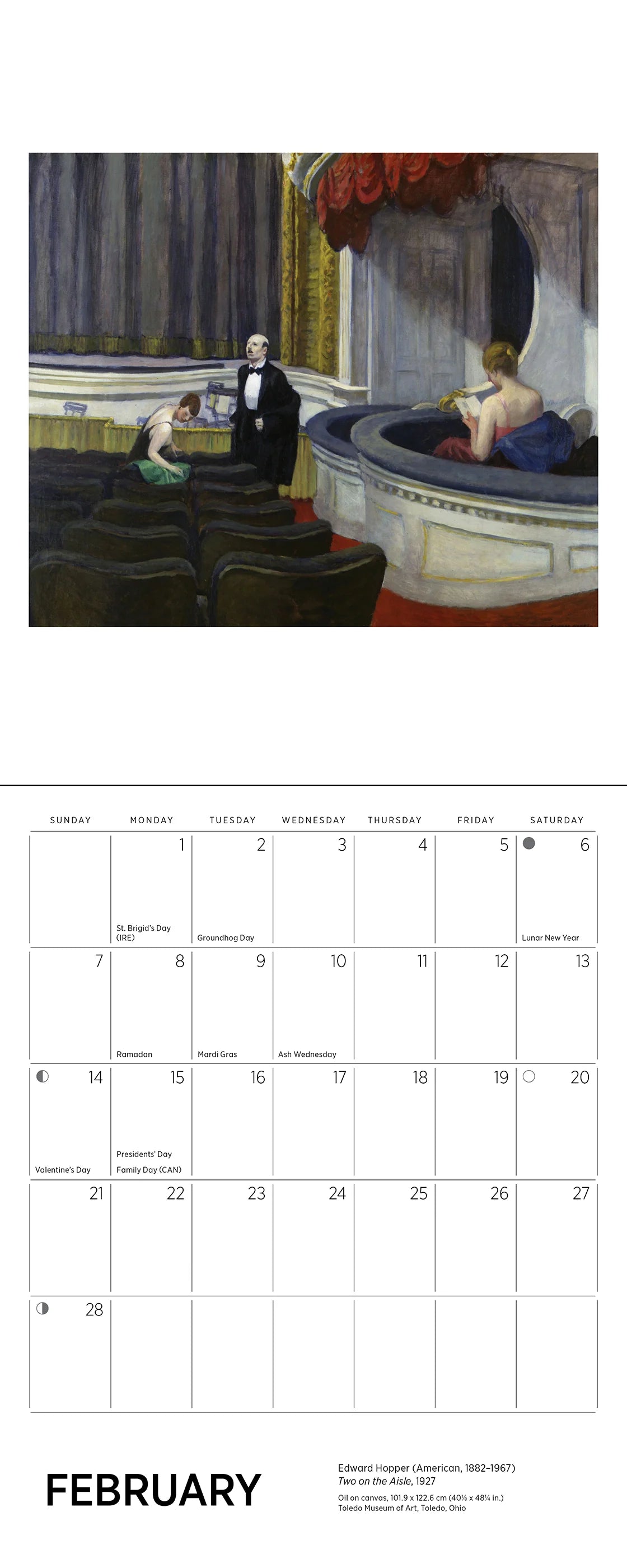 POM Edward Hopper 2027 Mini Wall Calendar