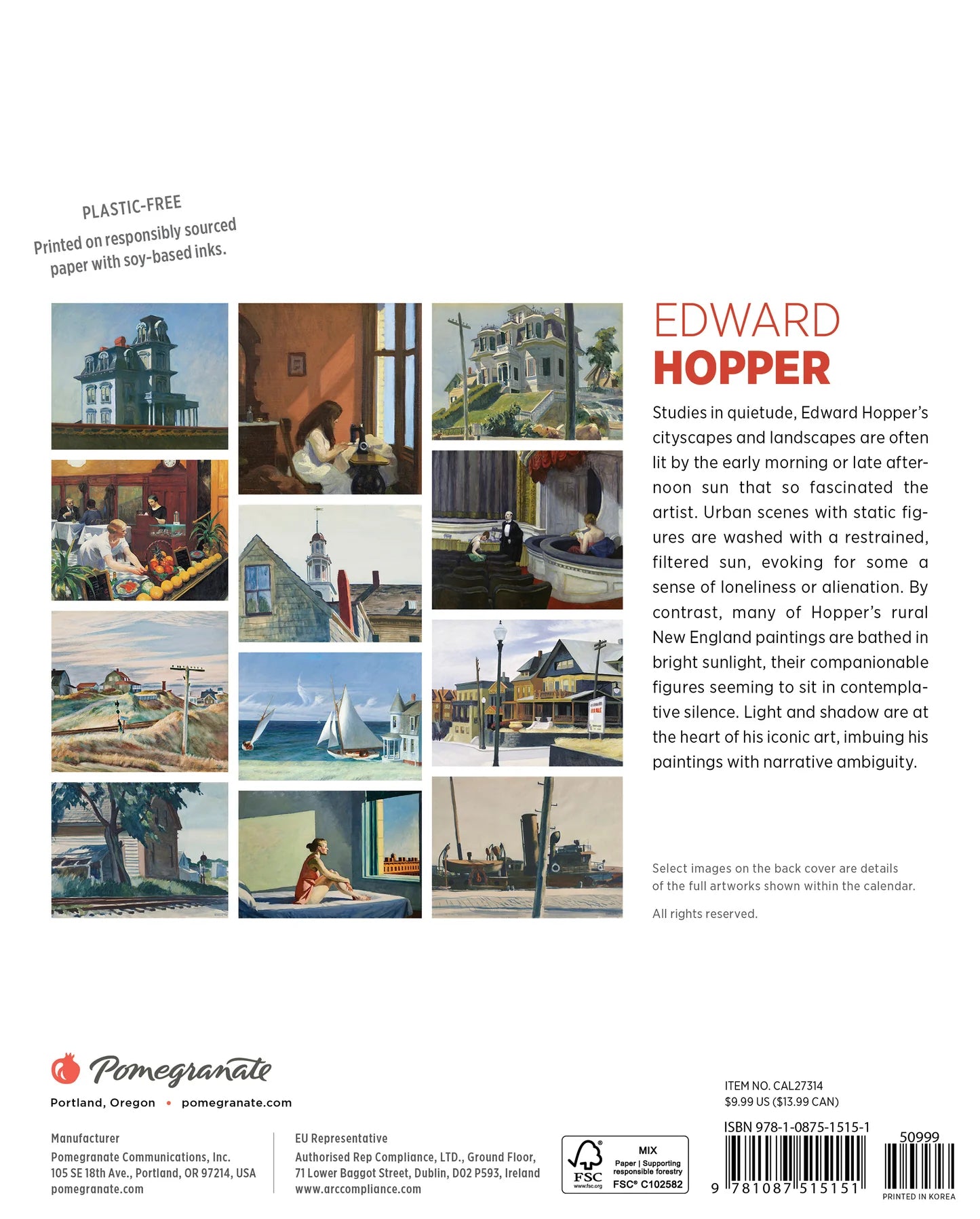 POM Edward Hopper 2027 Mini Wall Calendar
