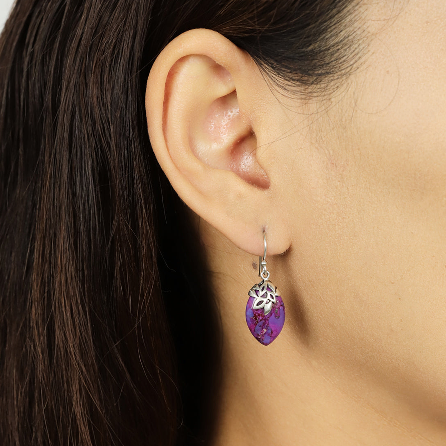 Boma Purple Turquoise Teardrop Earrings