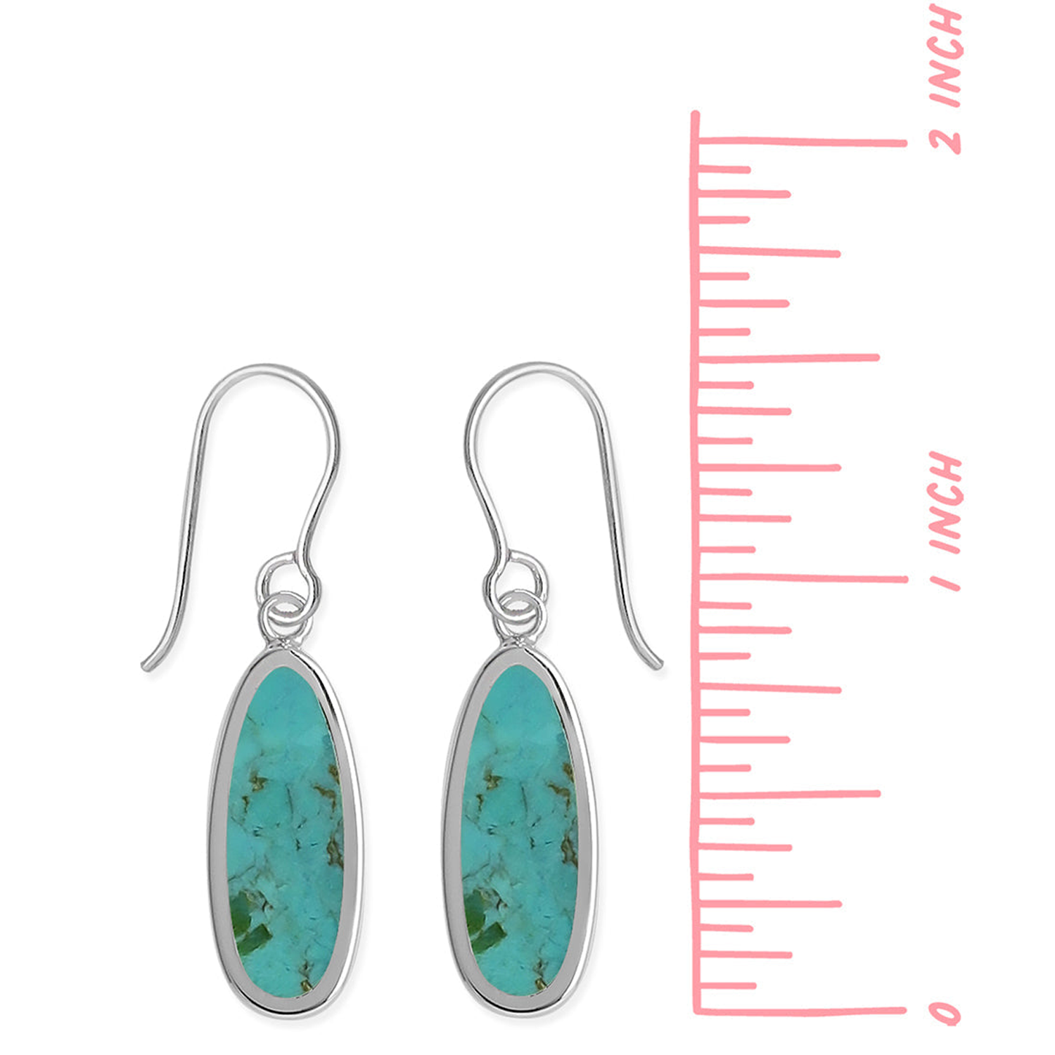 Boma Alina Teardrop Turquoise Bezel Earrings