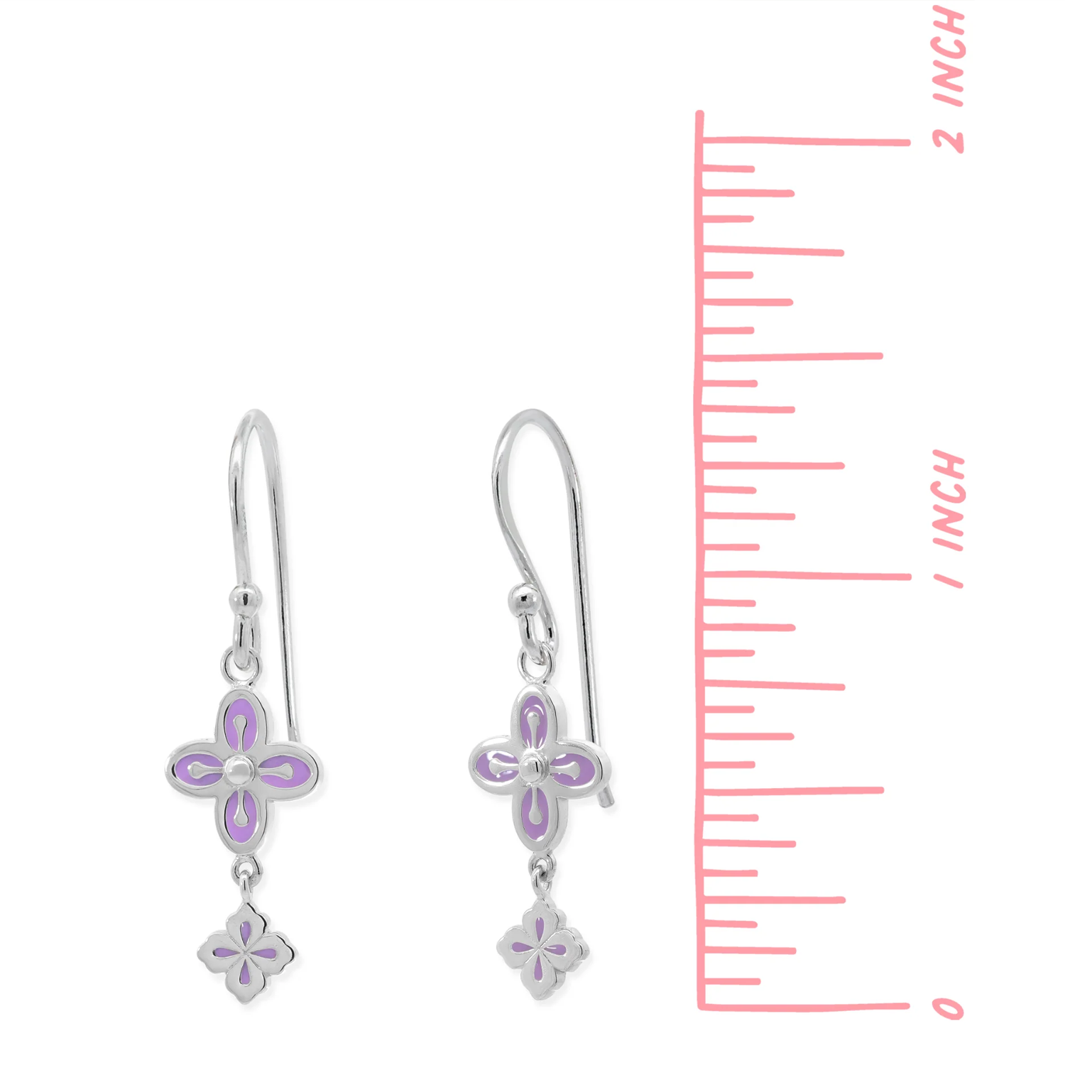 Boma Double Clover Earrings - Lavender