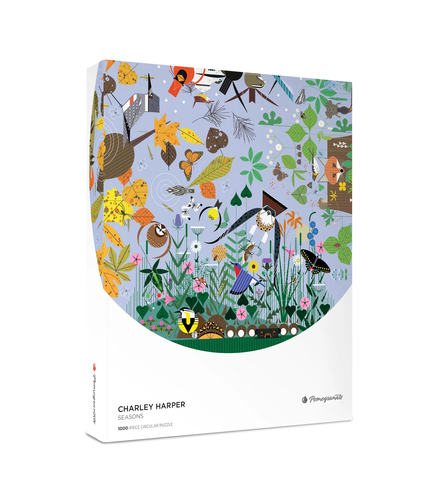 POM Charley Harper: Seasons 1000 Piece Circular Jigsaw Puzzle