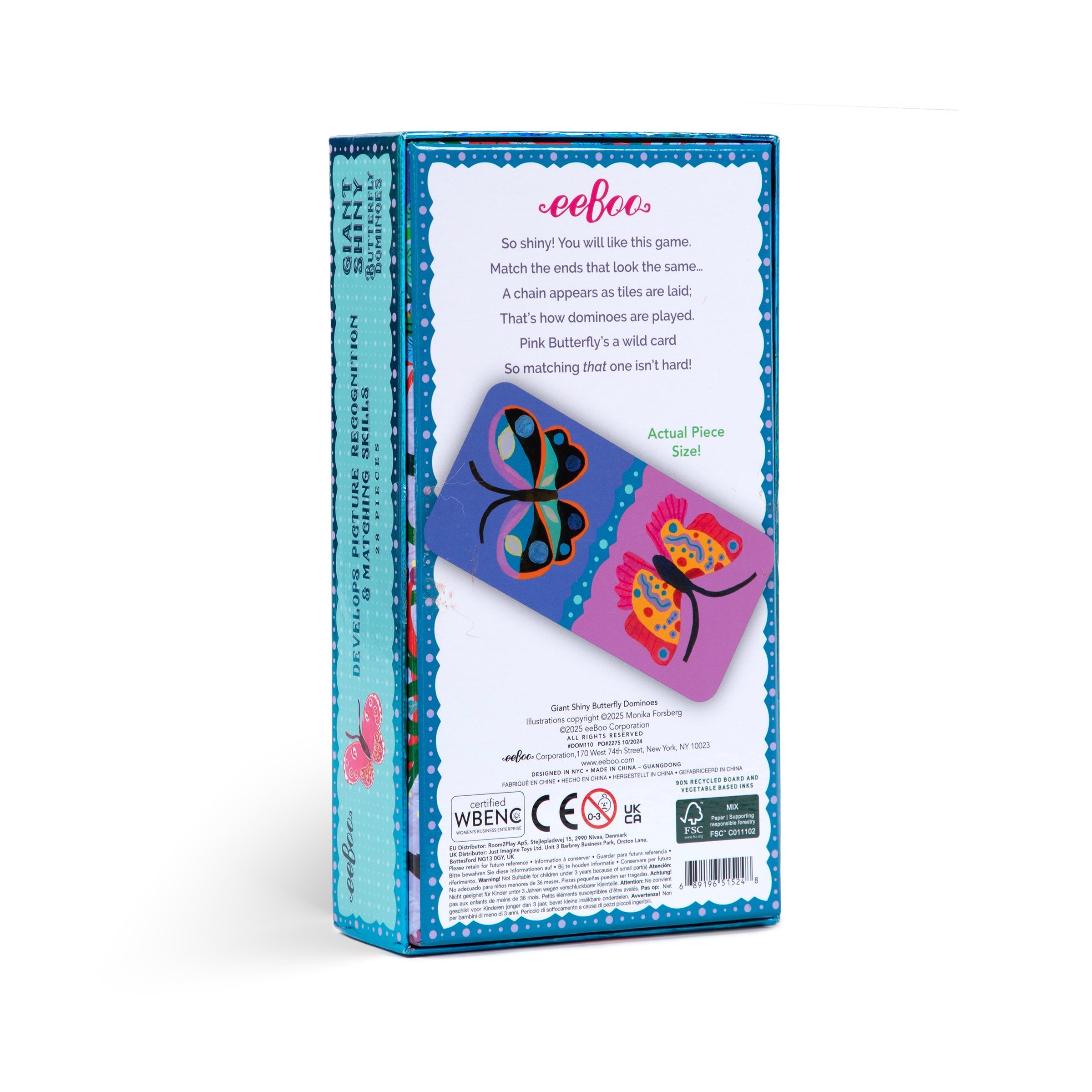 eeBoo Giant Shiny Butterfly Dominoes