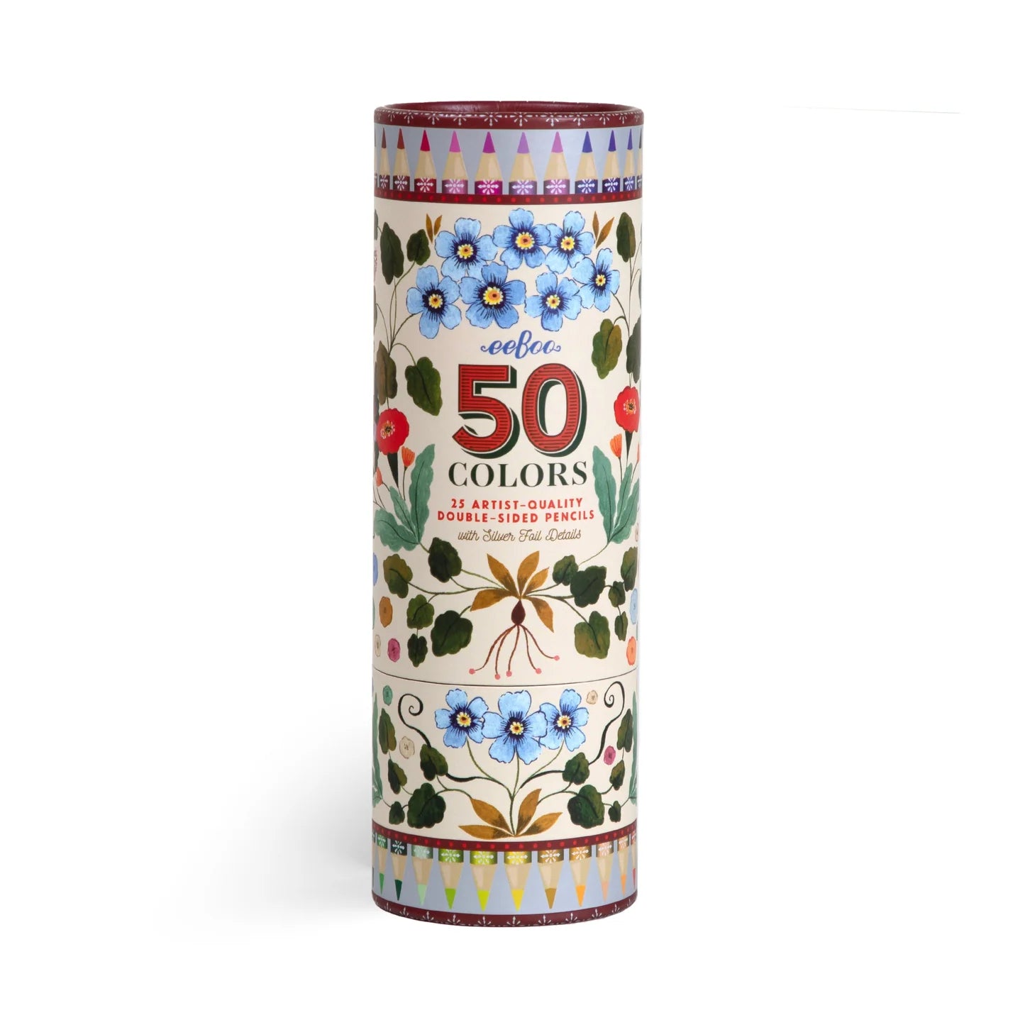 eeBoo Flora's 50 Colors - 25 Double Sided Color Pencils