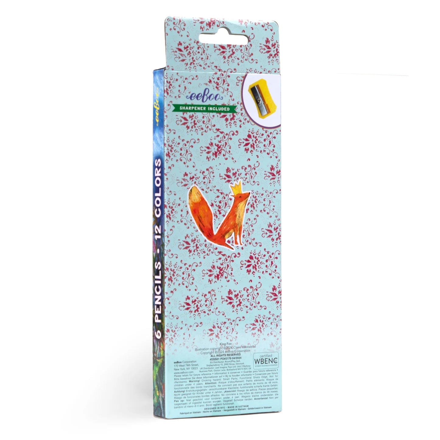 eeBoo King Fox 6 Jumbo Double Sided Color Pencils