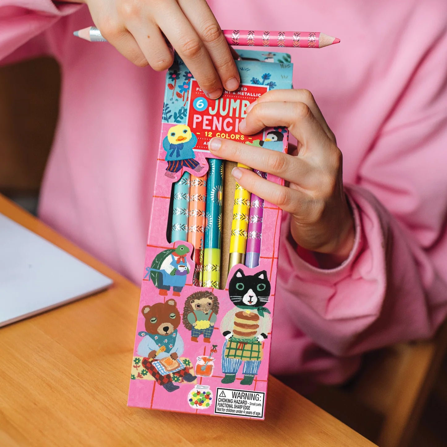 eeBoo Sweet Celebration 6 Double Sided Jumbo Colored Pencils