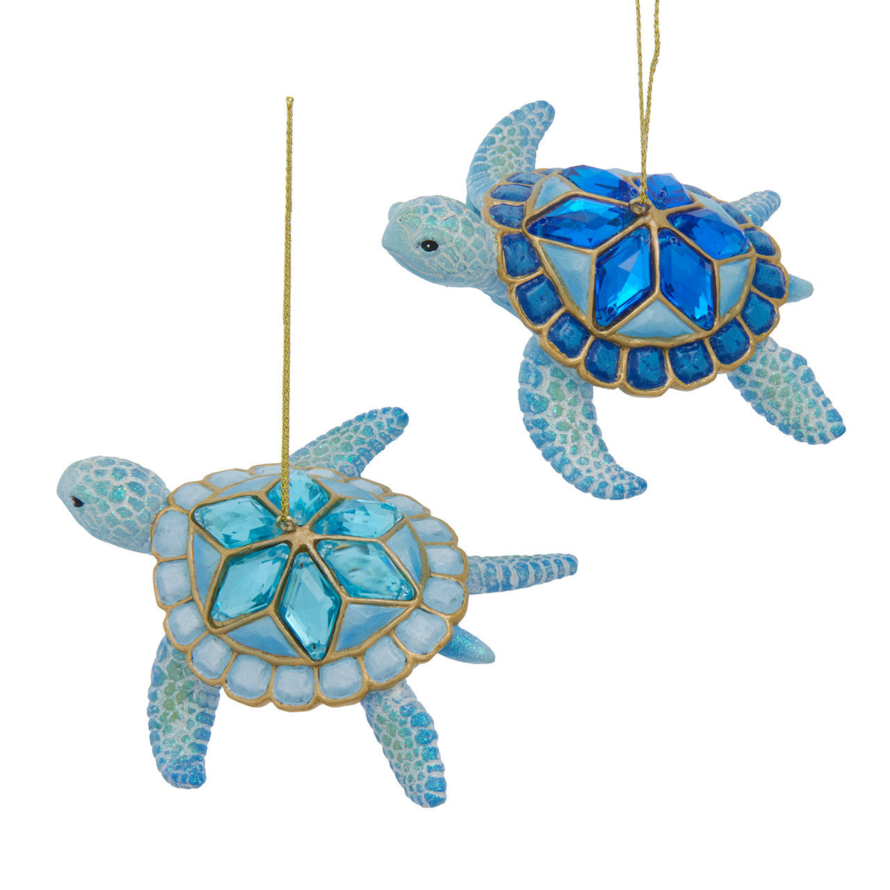 Blue Sea Turtle with Gems Ornament (Single) - Random Color