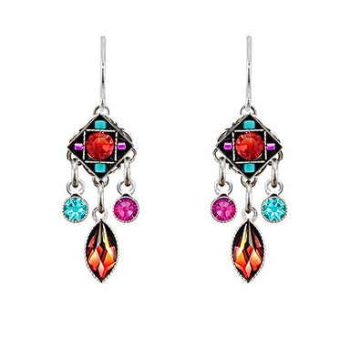 Firefly Milano Diamond Dangle Earrings - Multi Color    