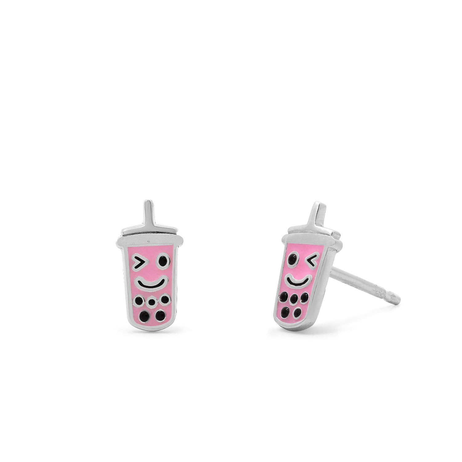 BOMA Pink Bubble Tea Stud Earrings