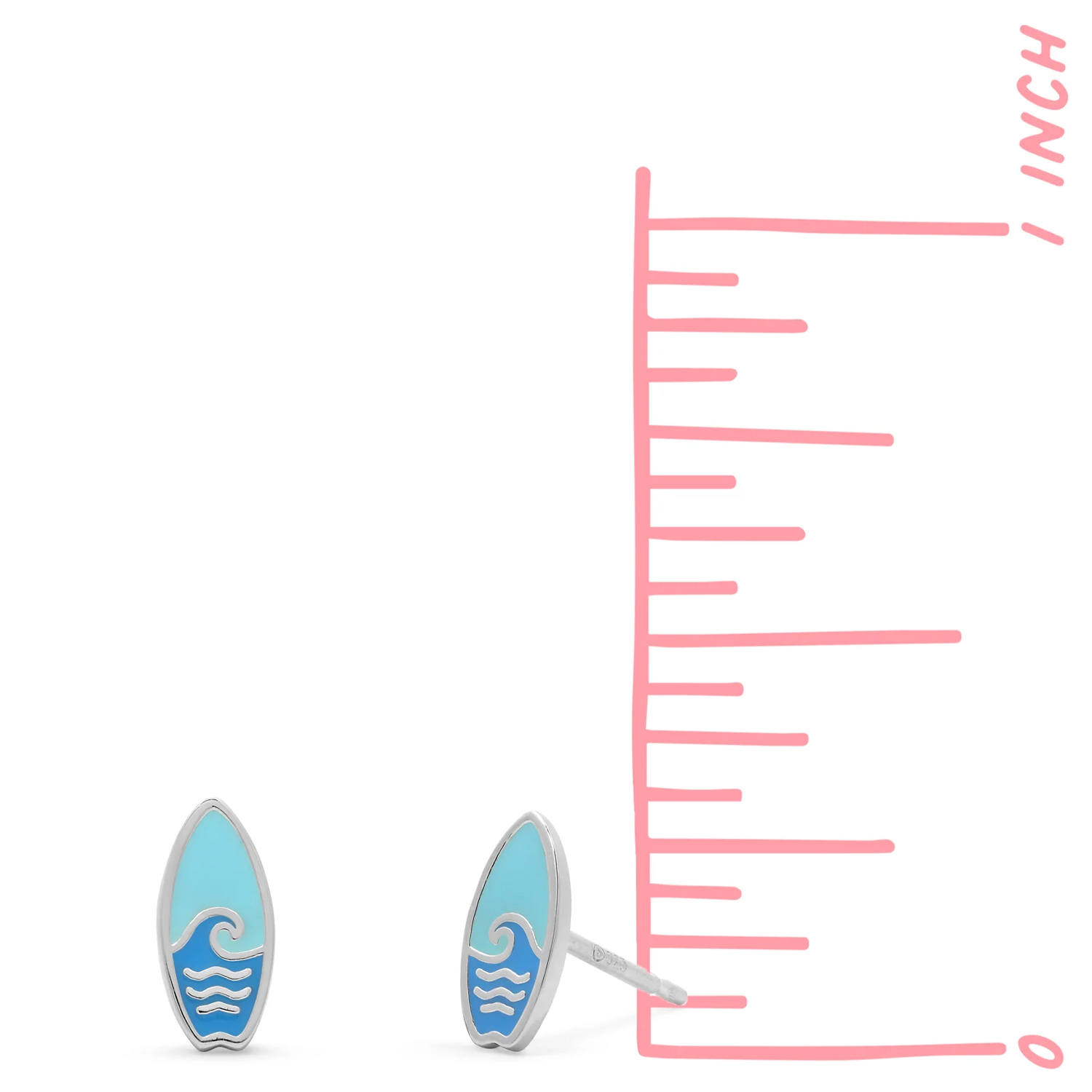 BOMA Ocean Wave Surfboard Stud Earrings