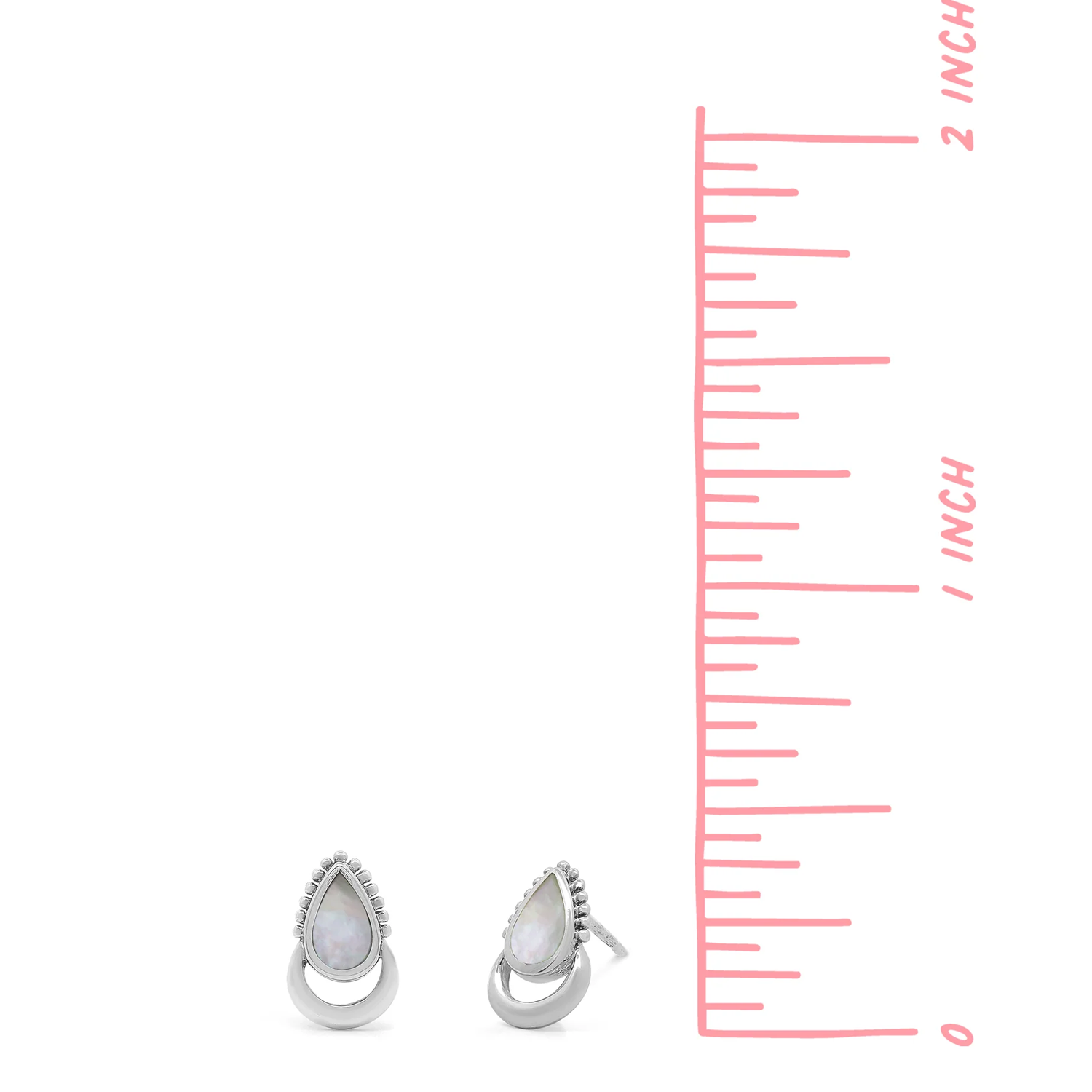 BOMA Halo Teardrop Stud Earrings - Mother of Pearl