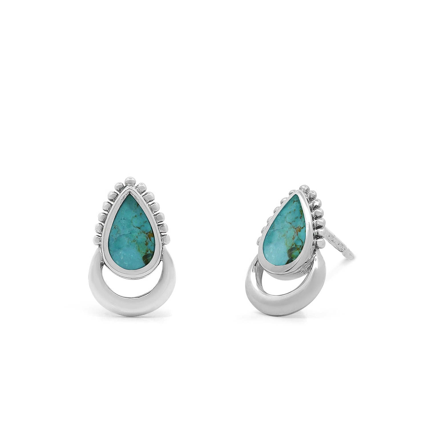 BOMA Halo Teardrop Stud Earrings - Turquoise