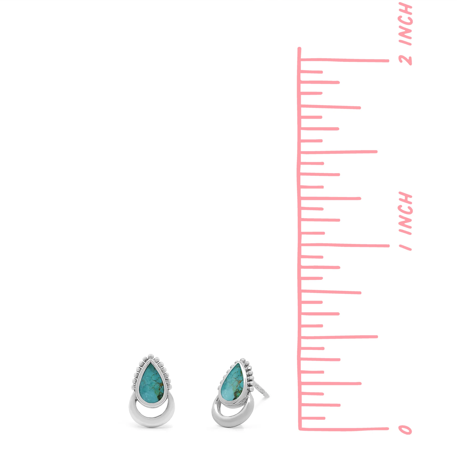 BOMA Halo Teardrop Stud Earrings - Turquoise