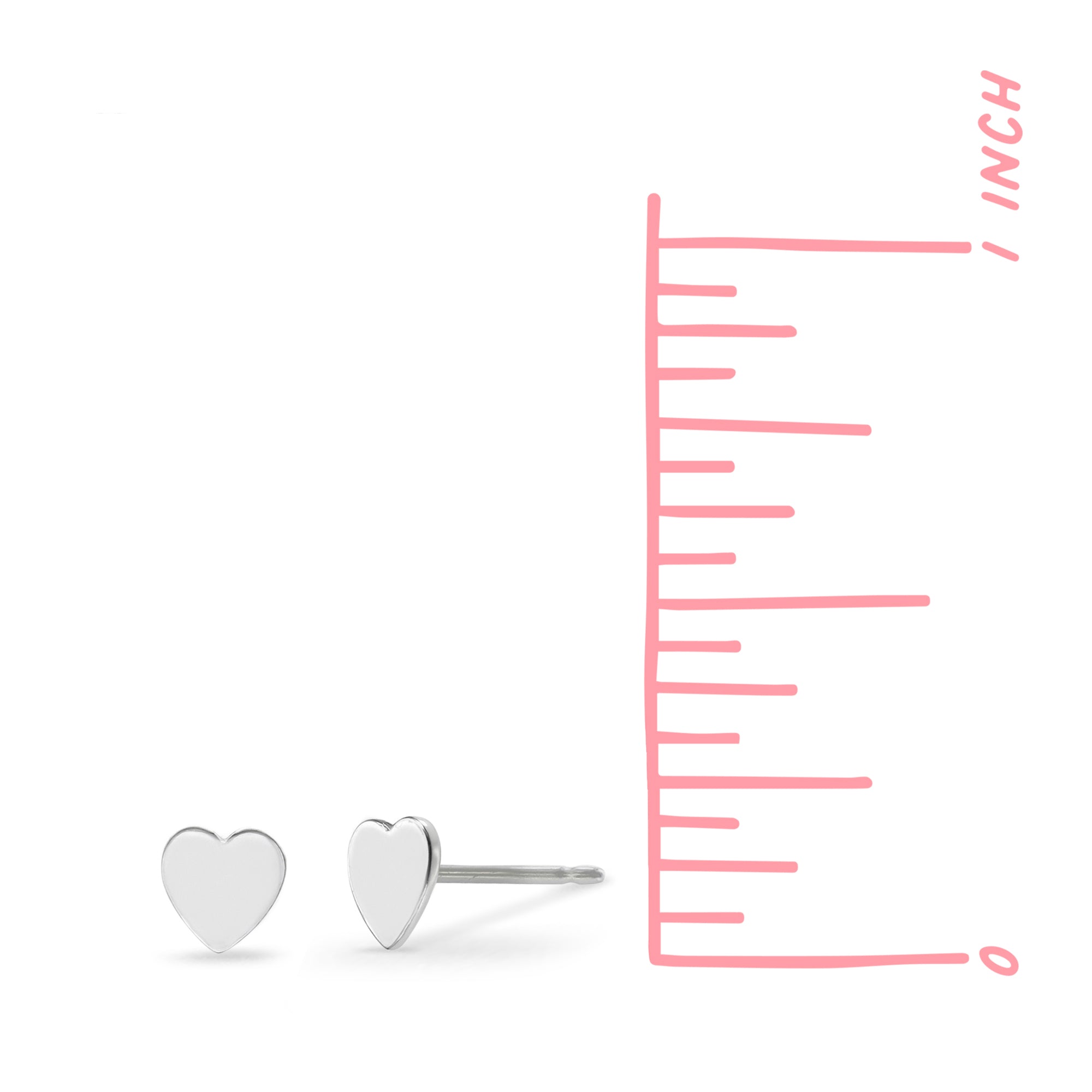 Boma Sterling Silver Post Earrings - Heart Smooth Finish    