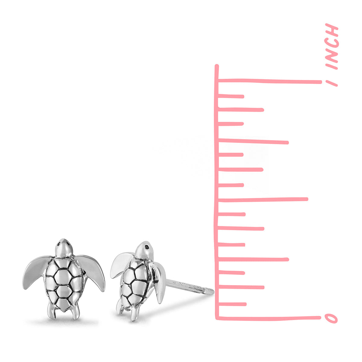 Boma Sterling Silver Turtle Post Earrings