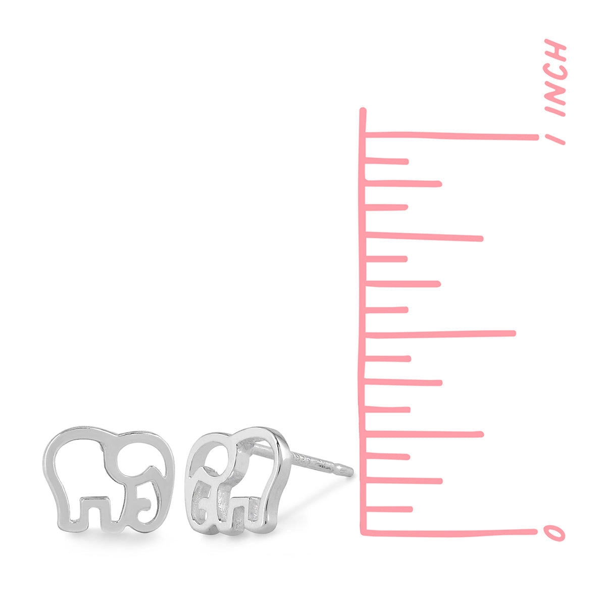 Boma Sterling Silver Post Earrings - Elephant Cutout    