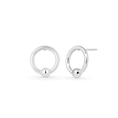 Boma Sterling Silver Circle with Dot Post Earrings