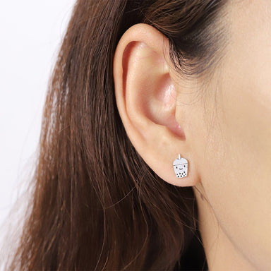 Boma Sterling Silver Boba Tea Post Earrings