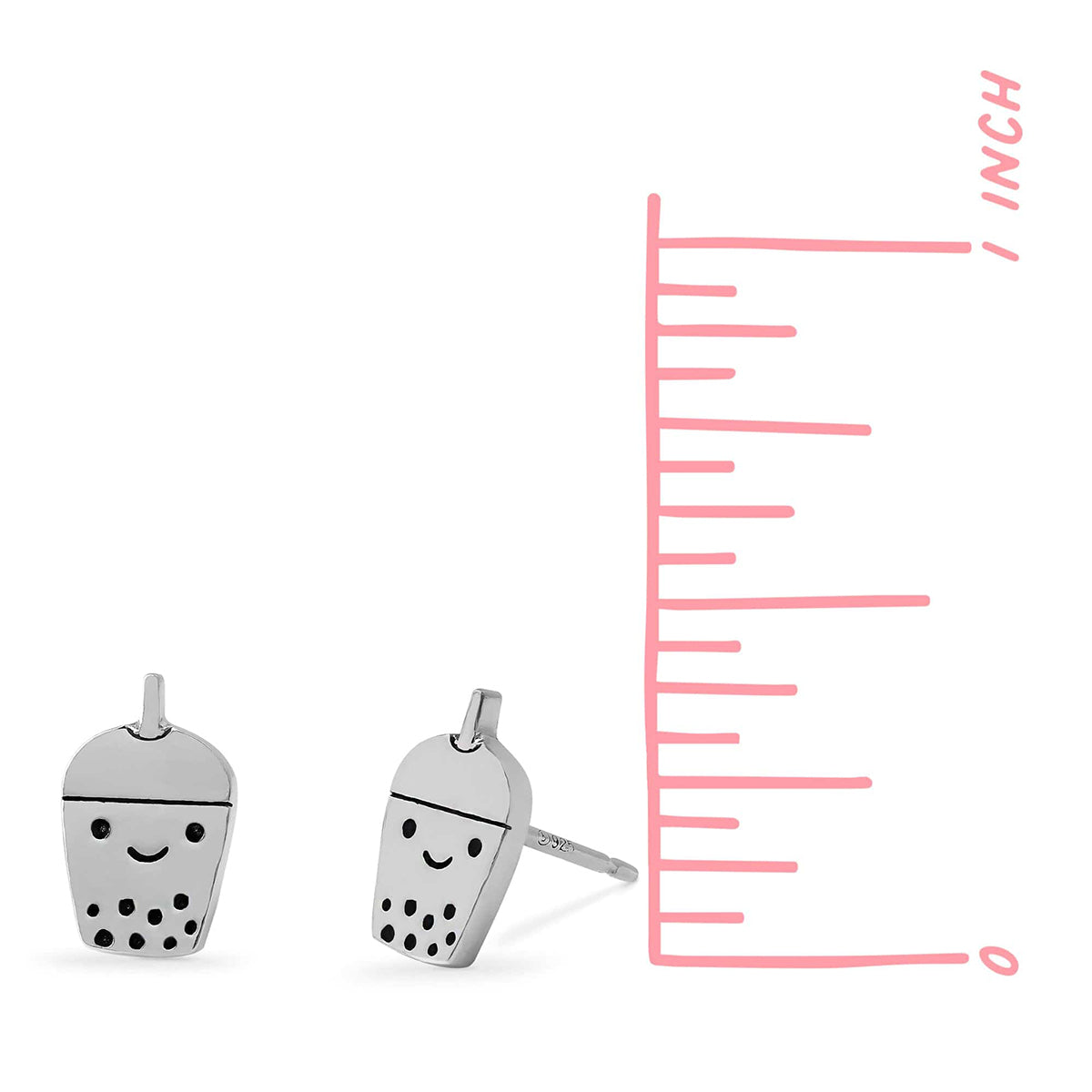 Boma Sterling Silver Boba Tea Post Earrings