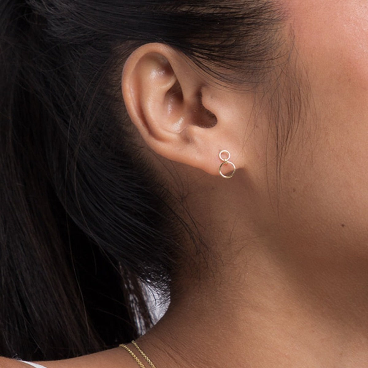 Boma 14KT Gold Double Hoop Post Earrings