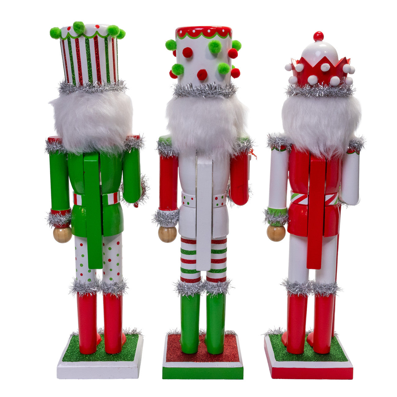 Red, Green or White With Stripes & Polka Dots 15" Nutcracker (Single) - Random Style