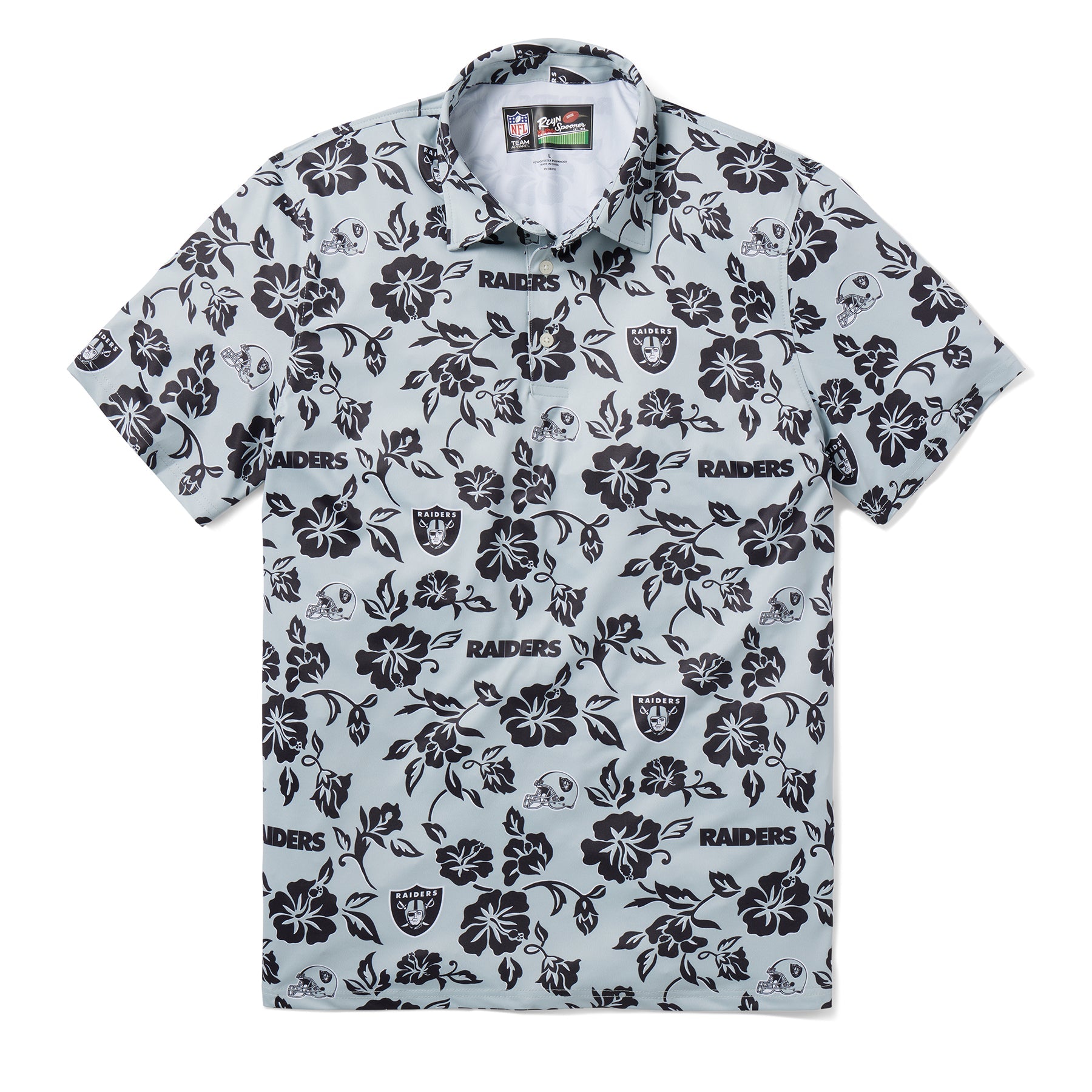 Reyn Spooner Las Vegas Raiders Polo Shirt Silver M  805766215886