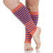 VIM & VIGR Indigo and Orange Falling Stripe Nylon Compression Leg Sleeves - 15-20 mmHg