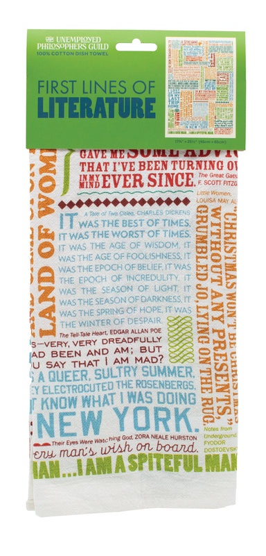 First Lines of Literature Dish Towel