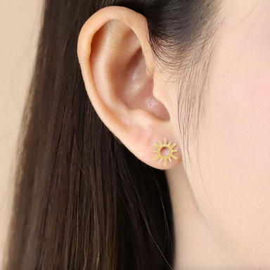 Boma Gold Sunburst Open Circle Earrings