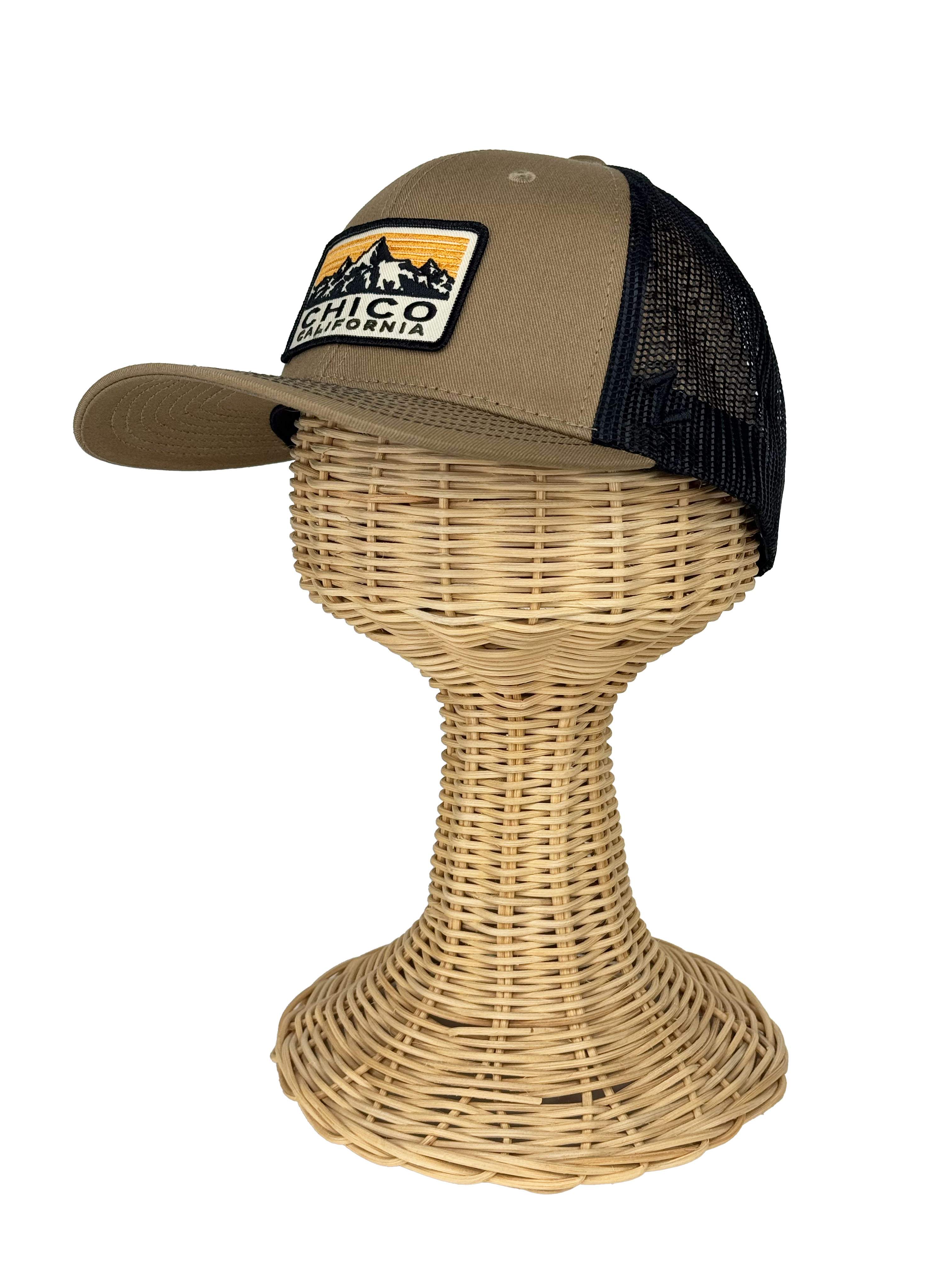 Slight Curve Trucker Style Chico Hat - Sine Dine Mountains Logo