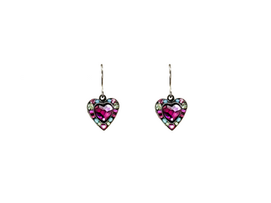 Firefly Crystal Heart Rose Earrings