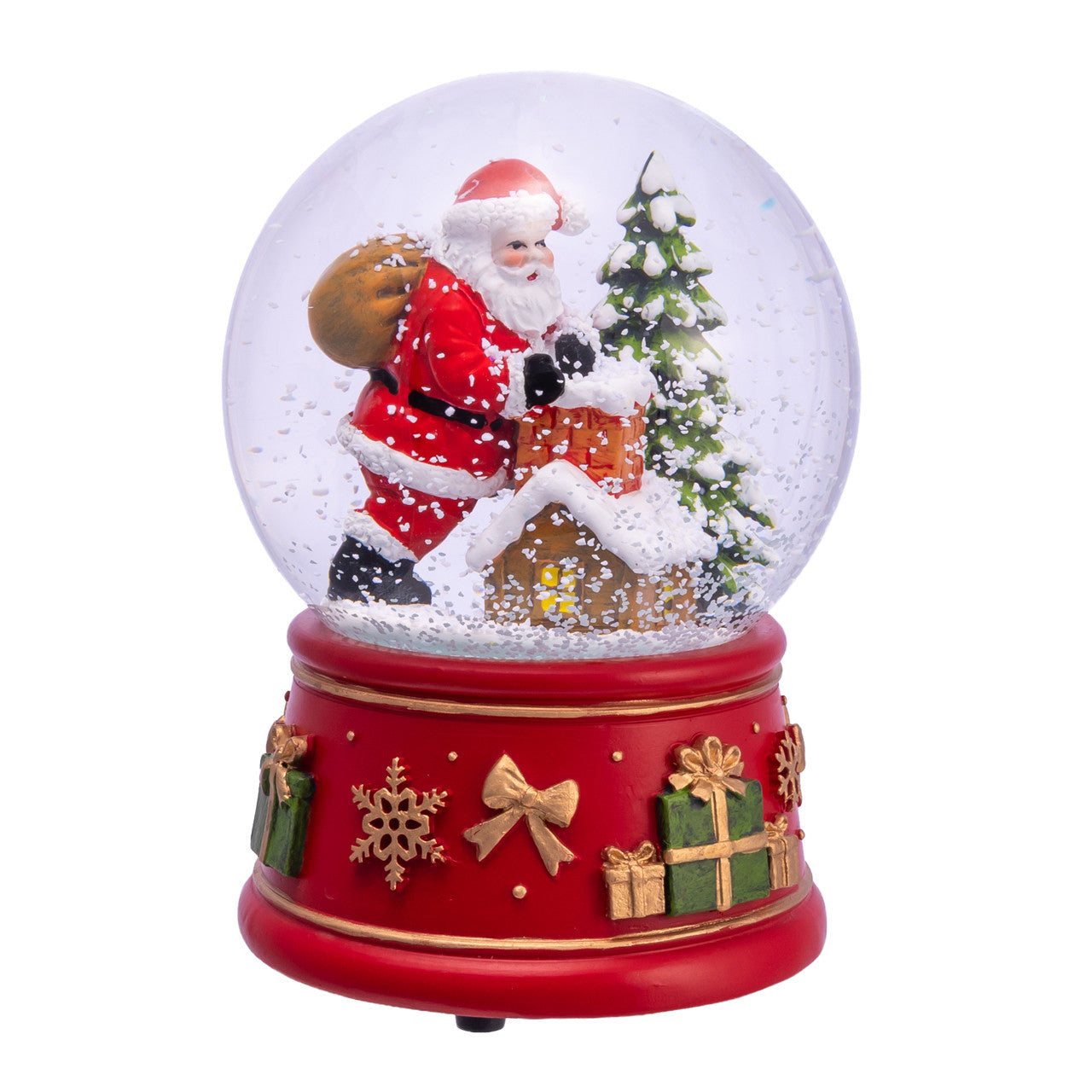 Santa with Chimney 100mm Musical Waterglobe