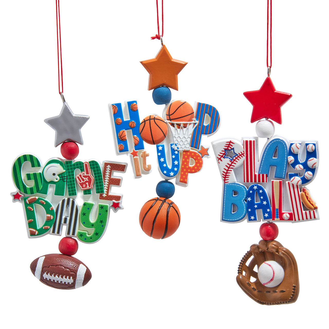 Baseball, Basketball or Football Dangle Ornament (Single) - Random Style