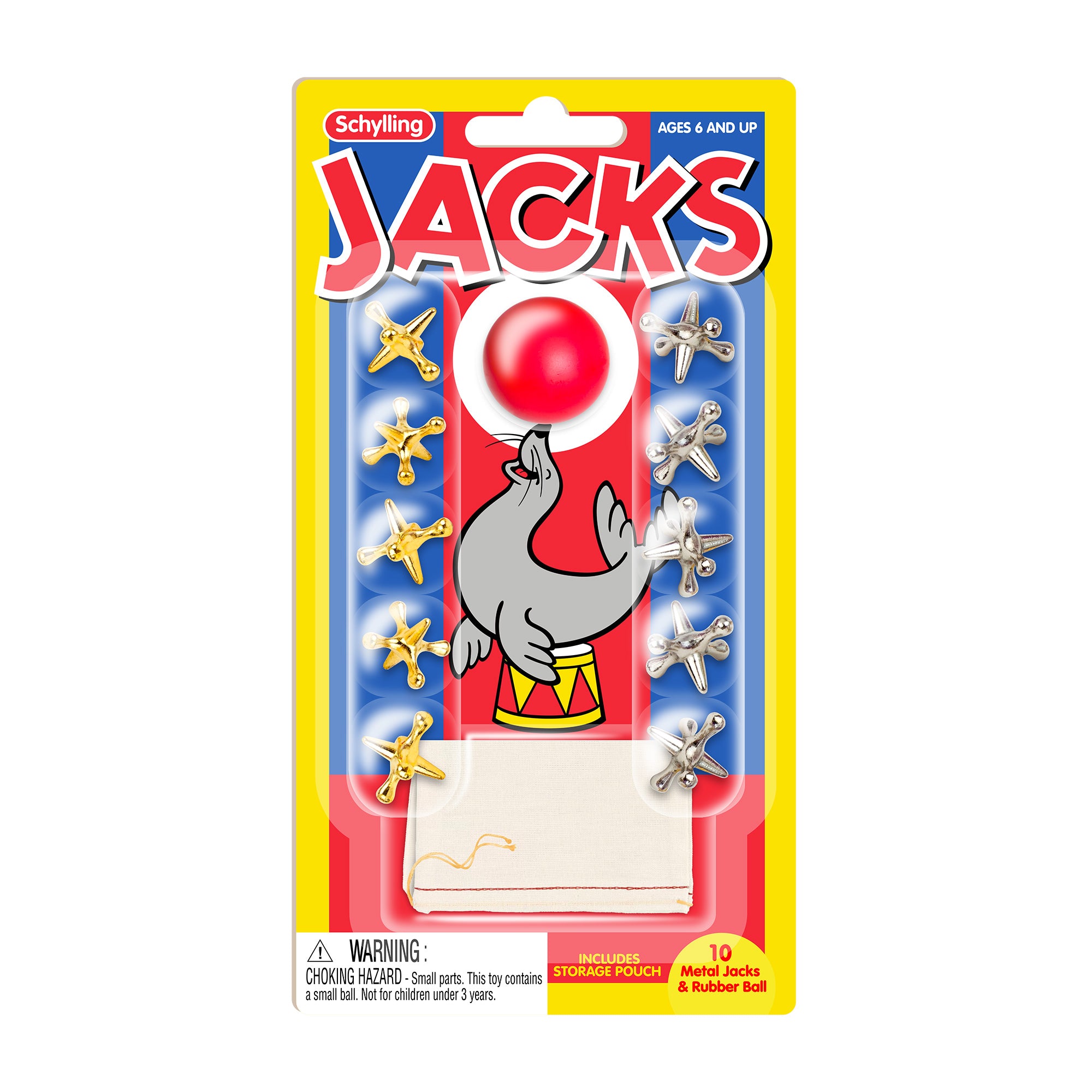 Jacks and Ball with Cloth Bag