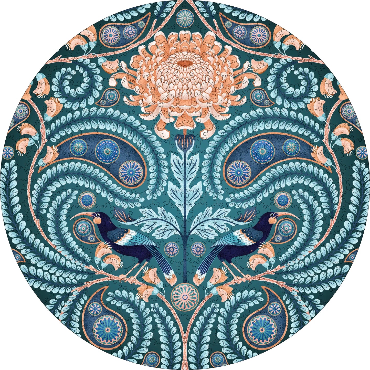 Huia And Chrysanthemum 500 Piece Round Catherine Marion Puzzle