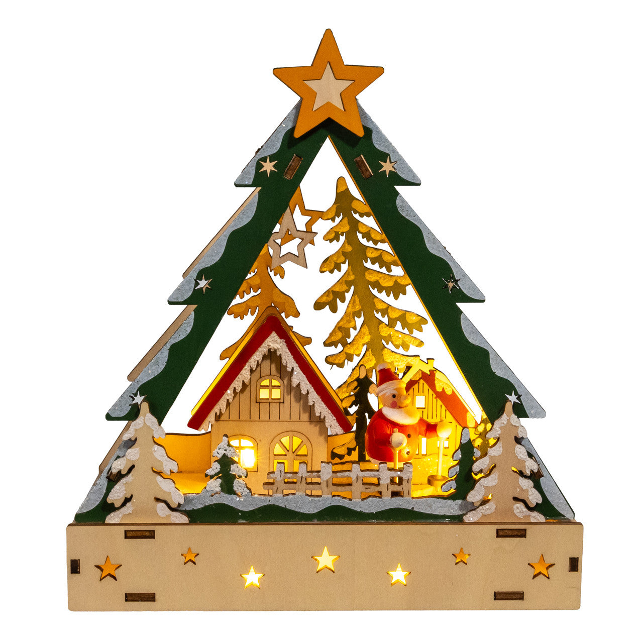 Tree Shaped LED Santa Village