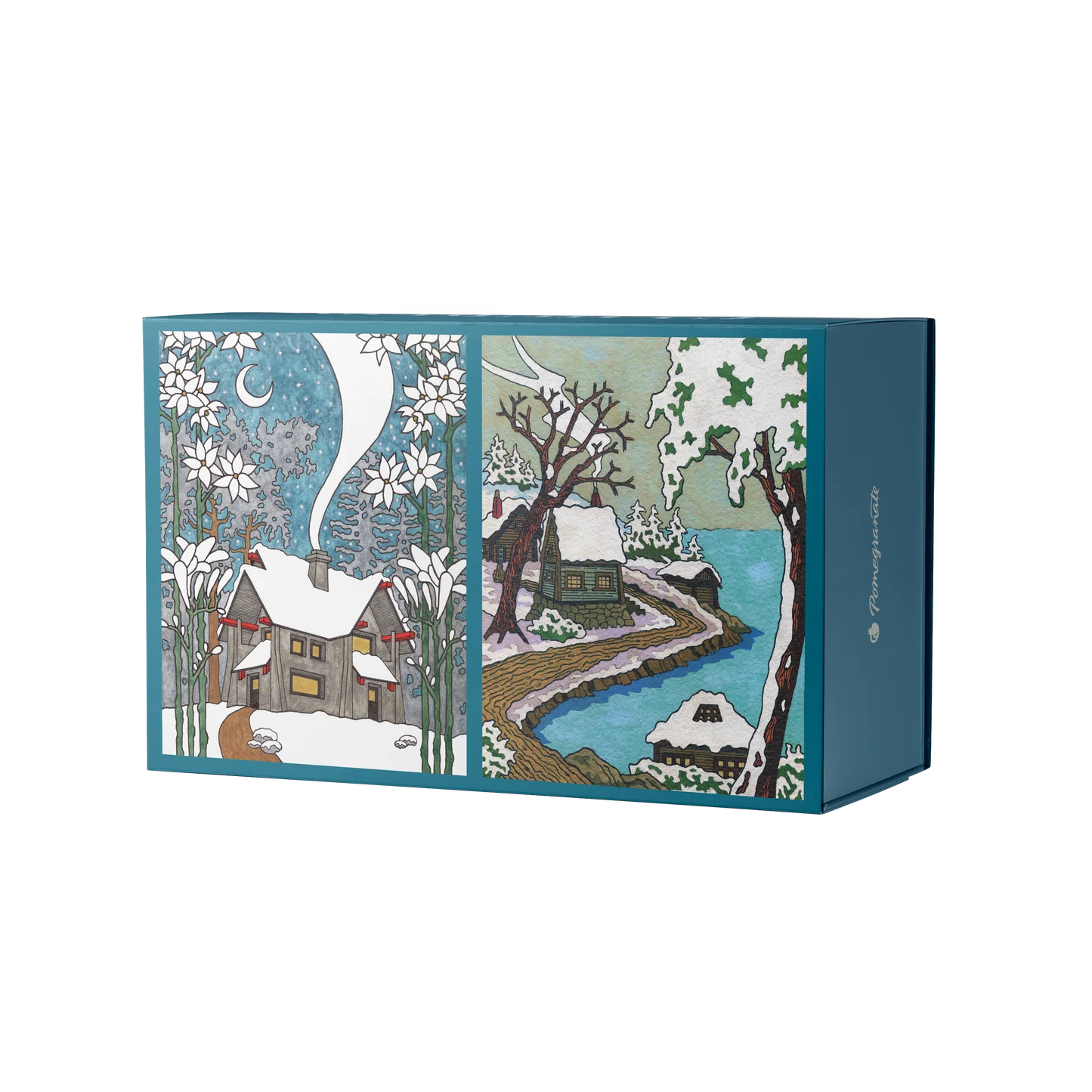 CJ Hurley Snowy Cabins 120-Piece Double-Sided Puzzle Set