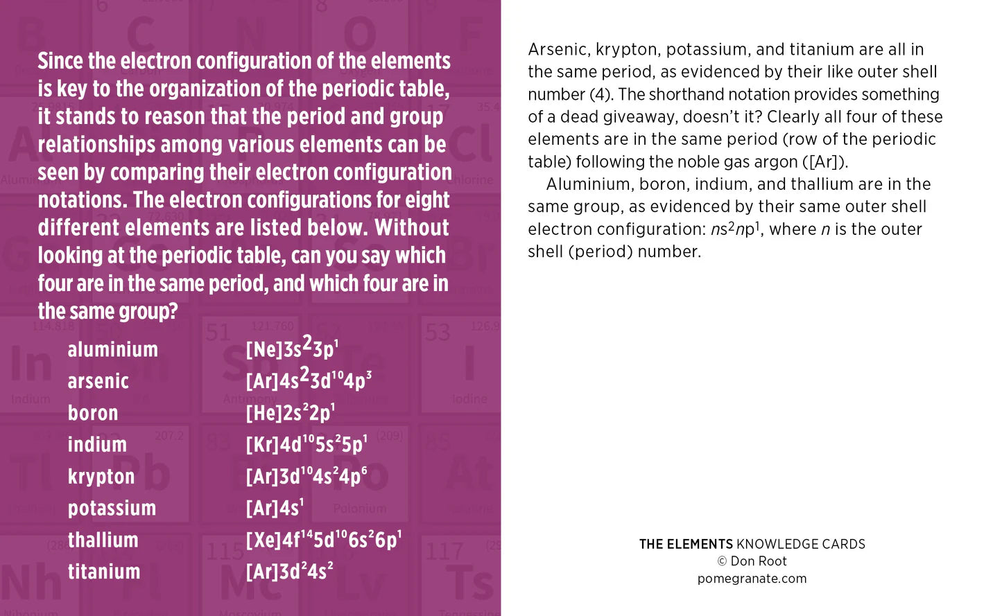 The Elements: A Quiz Deck on The Periodic Table Knowledge Cards