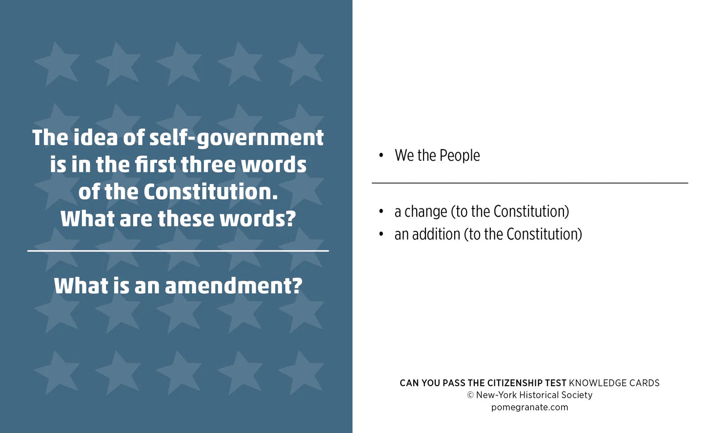 Knowledge Cards - Can You Pass the Citizenship Test?