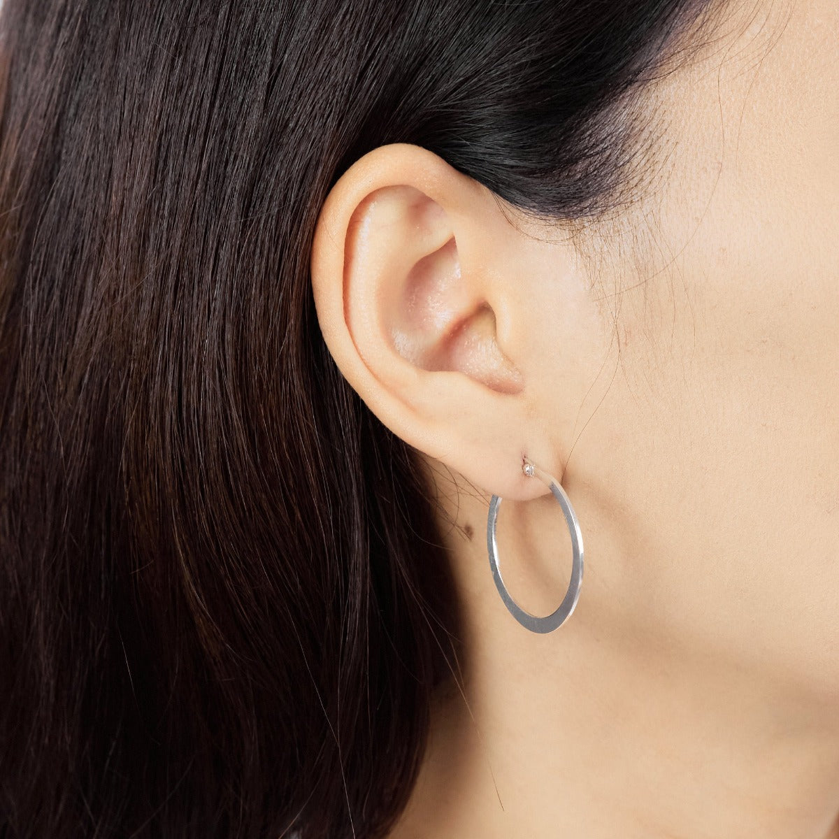 Boma Sterling Silver Earrings - Hoop Flat    