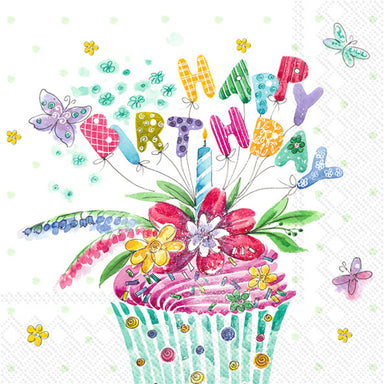 Birthday Cupcake Luncheon Napkins    