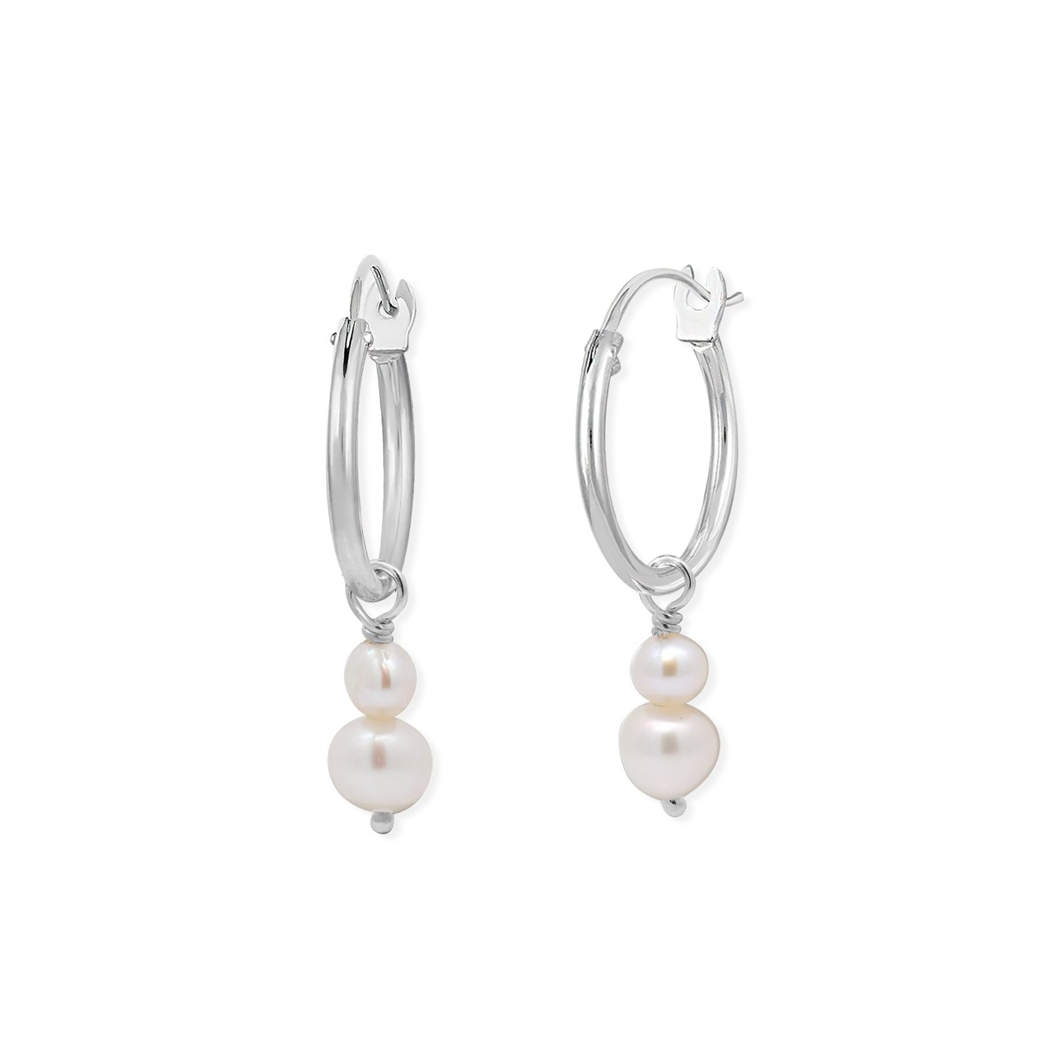 BOMA Double Pearl Hoop Earrings