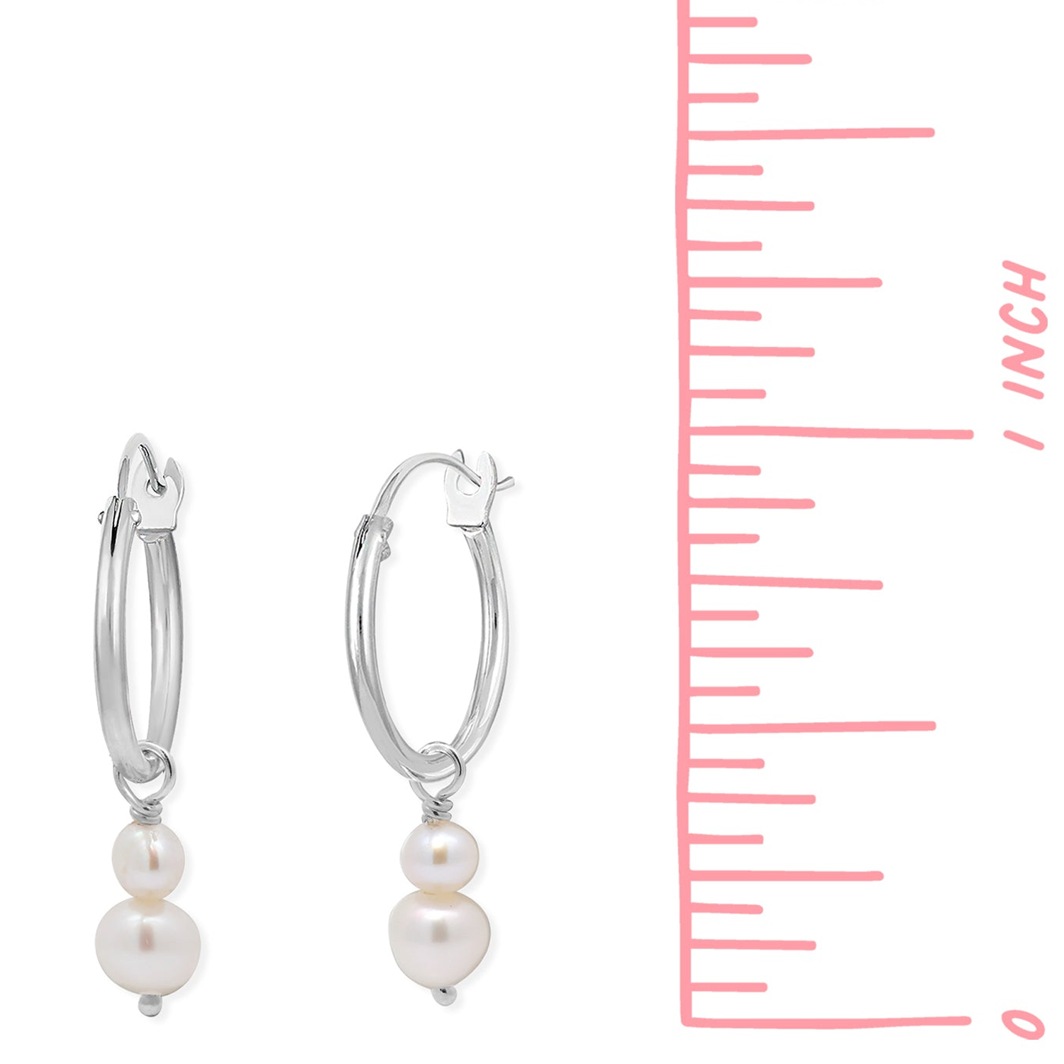 BOMA Double Pearl Hoop Earrings
