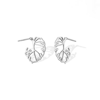 Boma Sterling Silver Monstera Leaf Post Earrings